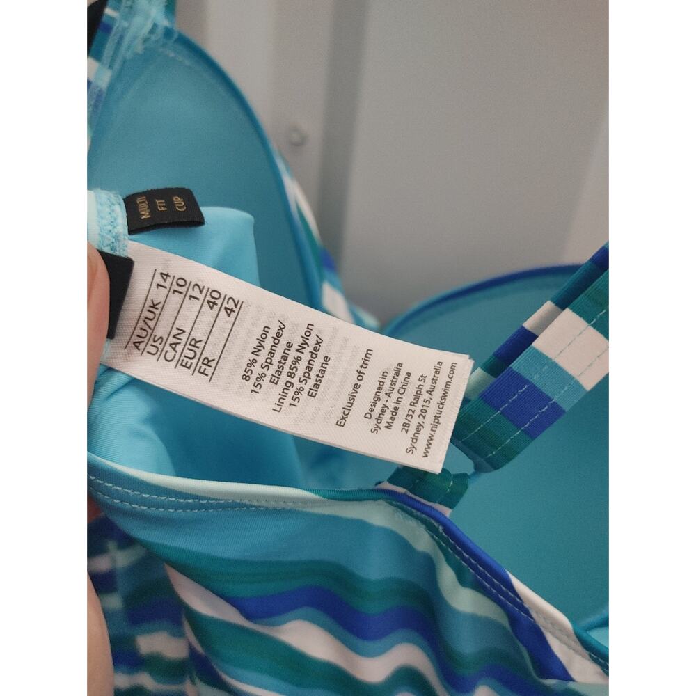 Niptuck Swimsuit One Piece Joanne Striped Small NWT Blue White - Picture 7 of 9